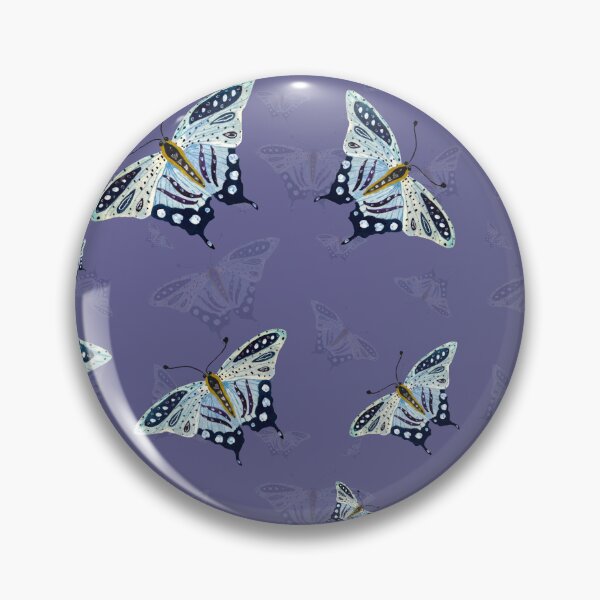 Item preview, Blue butterfly pattern watercolor on violet background designed and sold by Yana Mustafina | Boho Soulful Designs.