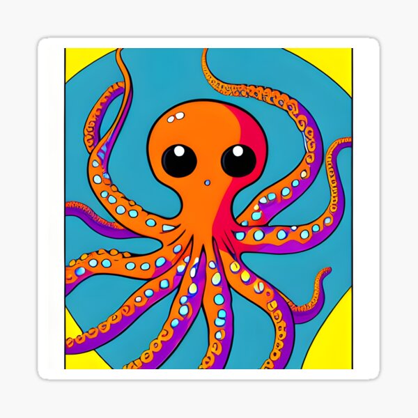 Angry Blue Squid Sticker for Sale by Juliagreen1
