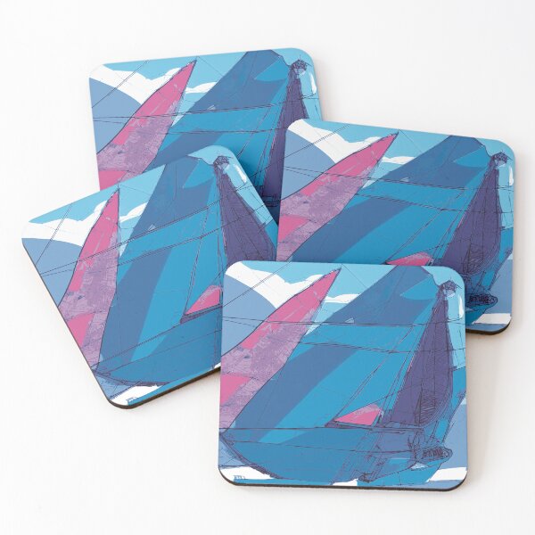 Item preview, Sailboating Abstract Illustration Violet Blue designed and sold by Nonshape.