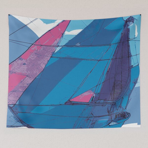 Item preview, Sailboating Abstract Illustration Violet Blue designed and sold by Nonshape.