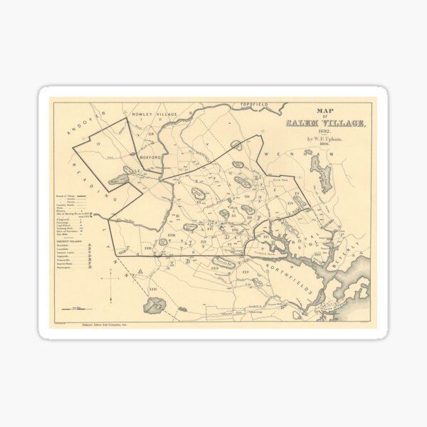 Item preview, Map of Salem, Massachusetts During Witch Trials designed and sold by BeaSchoney.