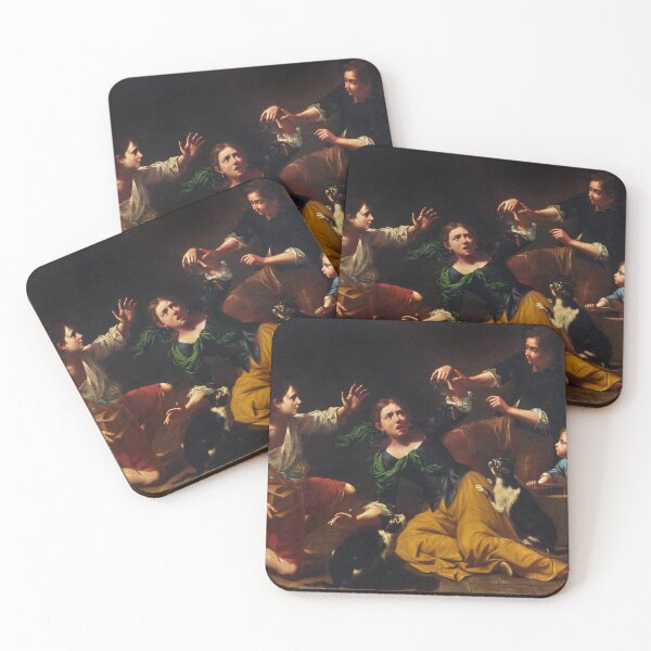 Item preview, Children Playing with Cats and a Mouse | Master of the Armenti | 1670 Wholesome Art designed and sold by CJET.