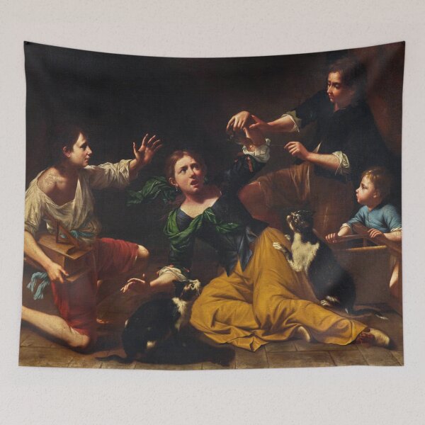 Item preview, Children Playing with Cats and a Mouse | Master of the Armenti | 1670 Wholesome Art designed and sold by CJET.