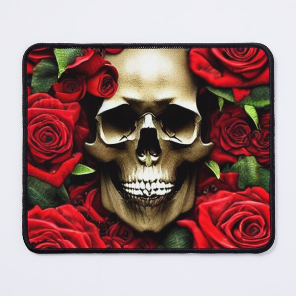 Item preview, Victorian Ghotic Floral Skull, skull with floral, red roses designed and sold by ValleyDream.