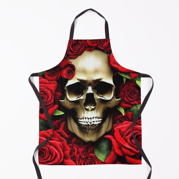 Item preview, Victorian Ghotic Floral Skull, skull with floral, red roses designed and sold by ValleyDream.