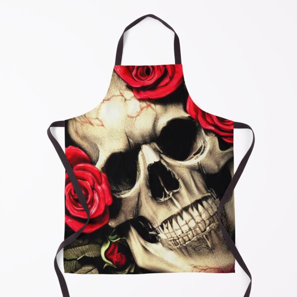Item preview, Victorian Ghotic Floral Skull, skull with floral, red roses designed and sold by ValleyDream.