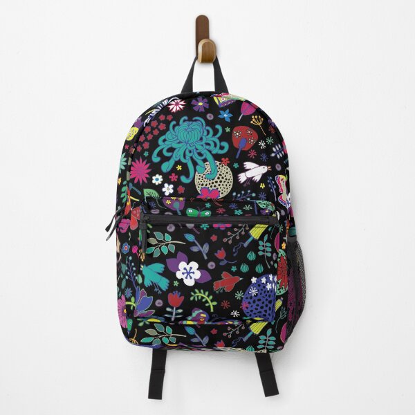 Item preview, Japanese Garden - Multicolored on Black - exotic floral pattern by a Cecca Designs designed and sold by Cecca-Designs.