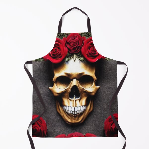 Item preview, Victorian Ghotic Floral Skull, skull with floral, red roses designed and sold by ValleyDream.