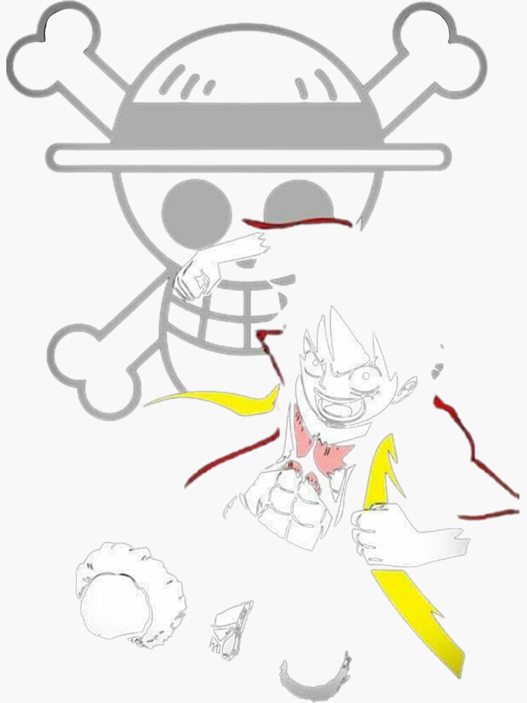 "Mugiwara(Straw hat) Monkey D Luffy" Sticker for Sale by Cedrek Redbubble