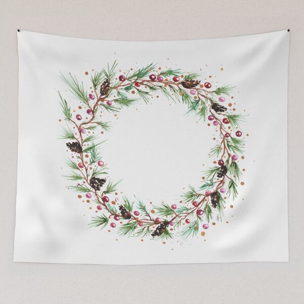 Item preview, Holiday Watercolor Wreath designed and sold by Jarrod Vandenberg.
