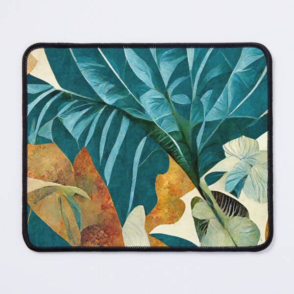 Item preview, Turquoise leaves floral collage designed and sold by Michael Bollin.