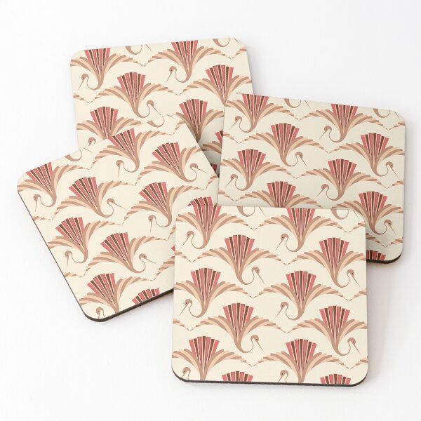 Item preview, Art Deco Crane - beige and brown background designed and sold by pakanta.