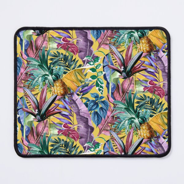 Item preview, Exotic tropical colourful foliage night forest, leaves and flowers tropical pattern, botanical illustration, yellow plants illustration designed and sold by ZeinabTaha.