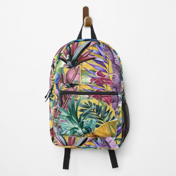Item preview, Exotic tropical colourful foliage night forest, leaves and flowers tropical pattern, botanical illustration, yellow plants illustration designed and sold by ZeinabTaha.