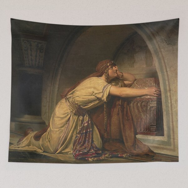 Item preview, Clotilde at the Tomb of Her Grandchildren | Lawrence Alma-Tadema | 1858 History Art designed and sold by CJET.