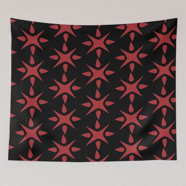 Item preview, Large Geometric abstract snowflake in maroon red designed and sold by AngelDawnDesign.