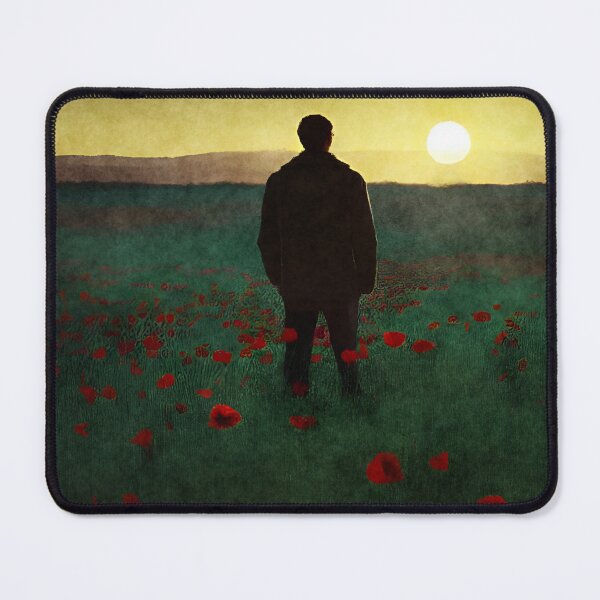 Item preview, Man watching sunset in poppy field - never forget designed and sold by tinytiger77.