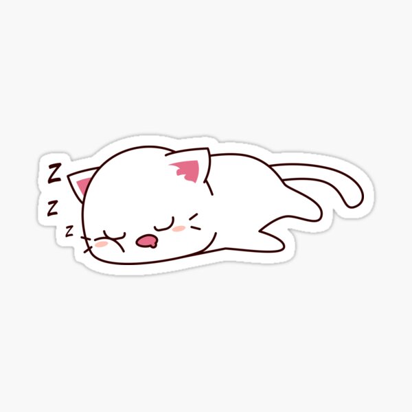 Sleepy Cat Sticker For Sale By Achibiworld Redbubble 7956