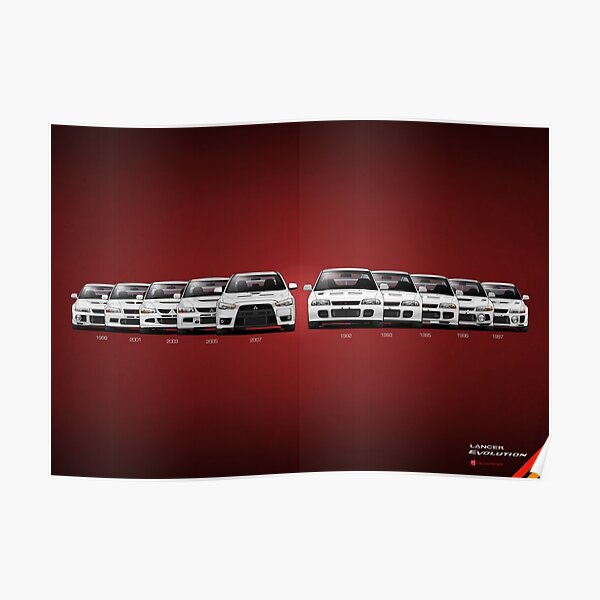 Historia - Mitsubishi Lancer Evolution - Blanco Póster