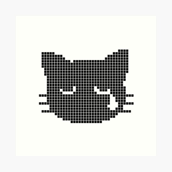 Cool cat pixel art Art Print