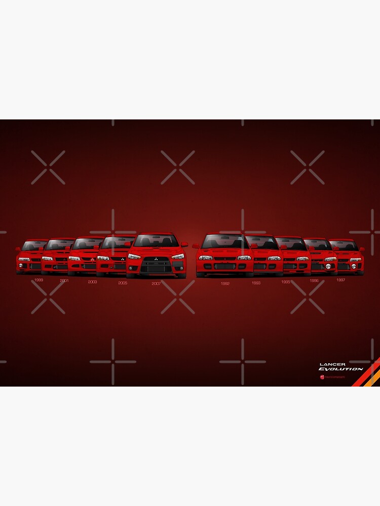 Discover History - Mitsubishi Lancer Evolution - Red Premium Matte Vertical Poster
