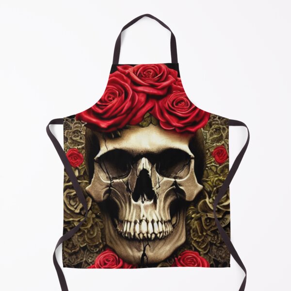 Item preview, Victorian Ghotic Floral Skull, skull with floral, red roses designed and sold by ValleyDream.