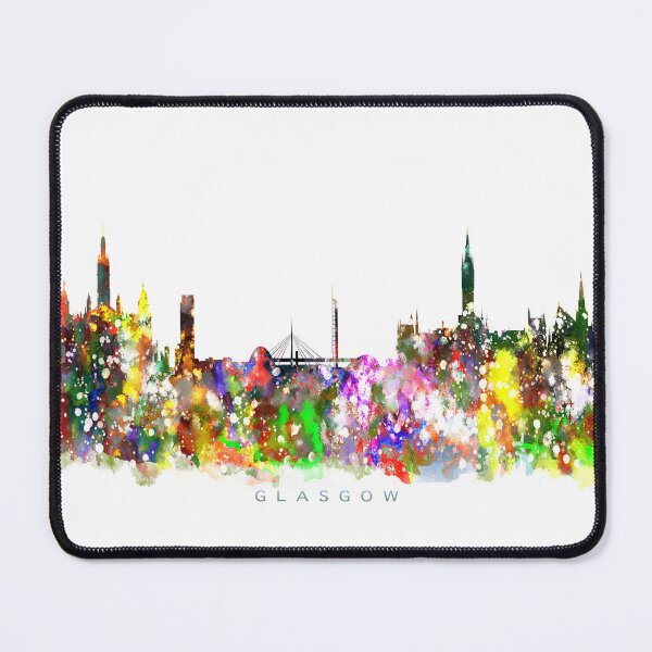 Item preview, Glasgow, Scotland Skyline Watercolor Painting designed and sold by InkistPrints.