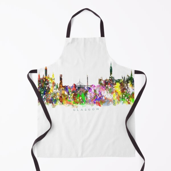 Item preview, Glasgow, Scotland Skyline Watercolor Painting designed and sold by InkistPrints.
