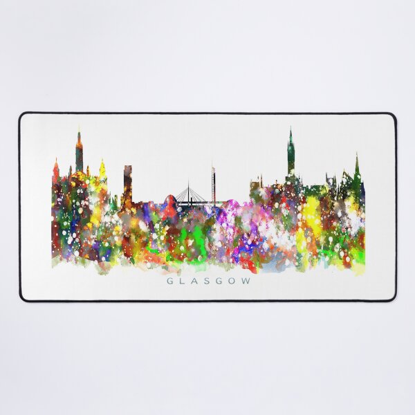 Item preview, Glasgow, Scotland Skyline Watercolor Painting designed and sold by InkistPrints.