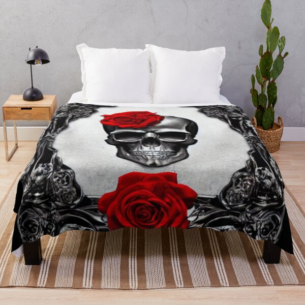 Item preview, Victorian Ghotic Floral Skull, skull with floral, red roses designed and sold by ValleyDream.