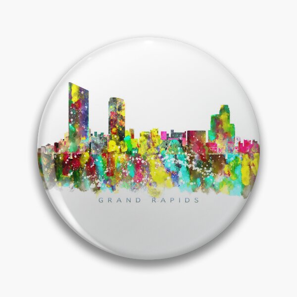 Item preview, Grand Rapids, Michigan Skyline Watercolor Painting designed and sold by InkistPrints.
