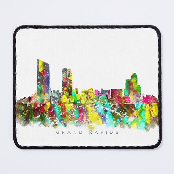 Item preview, Grand Rapids, Michigan Skyline Watercolor Painting designed and sold by InkistPrints.