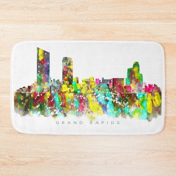 Item preview, Grand Rapids, Michigan Skyline Watercolor Painting designed and sold by InkistPrints.