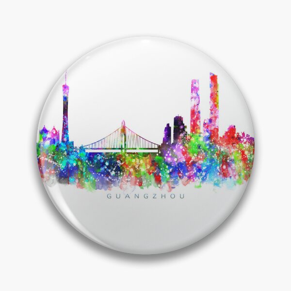 Item preview, Guangzhou, China Skyline Watercolor Painting designed and sold by InkistPrints.