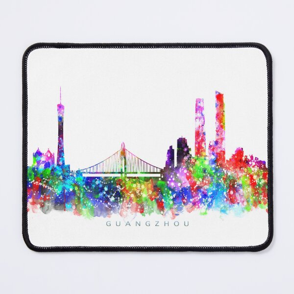 Item preview, Guangzhou, China Skyline Watercolor Painting designed and sold by InkistPrints.