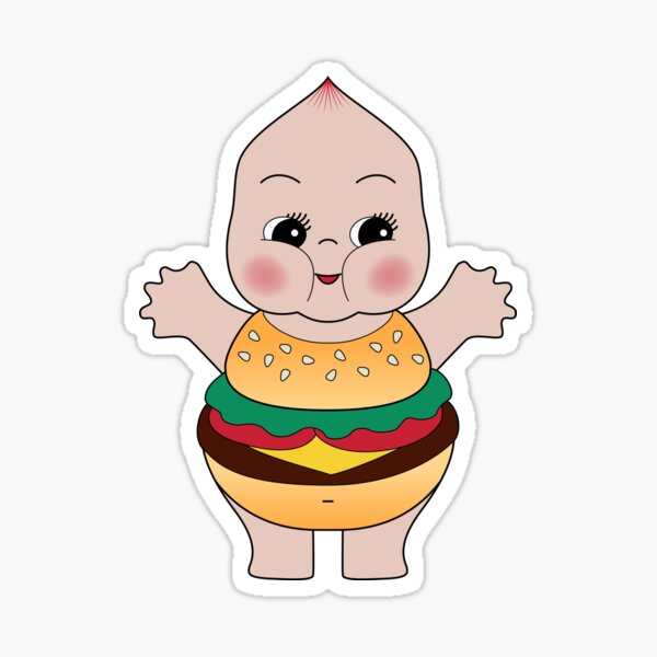 Chubby Burger Kewpie Sticker