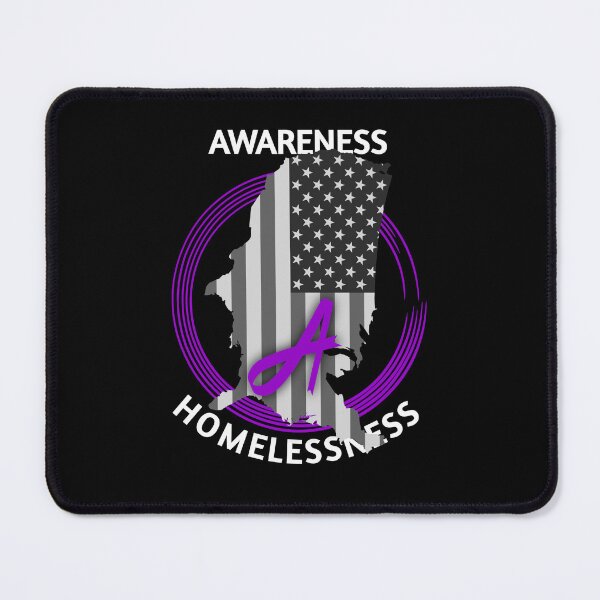 Item preview, USA flag with purple ribbons for homelessness awareness, arm to Homeless, help the homeless, designed and sold by SarahMohanad.