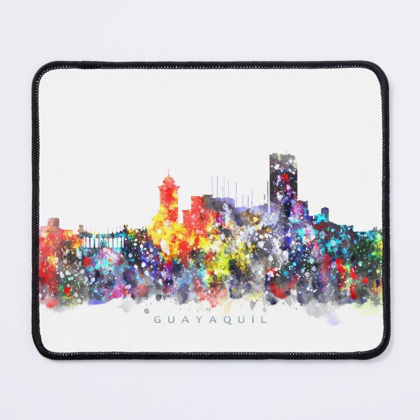 Artikelvorschau, Guayaquil, Ecuador Skyline Watercolor Painting entworfen und verkauft von InkistPrints.