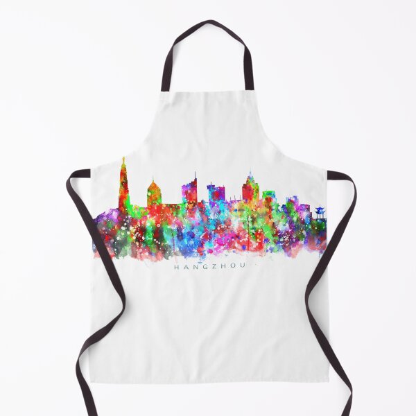 Item preview, Hangzhou, China Skyline Watercolor Painting designed and sold by InkistPrints.