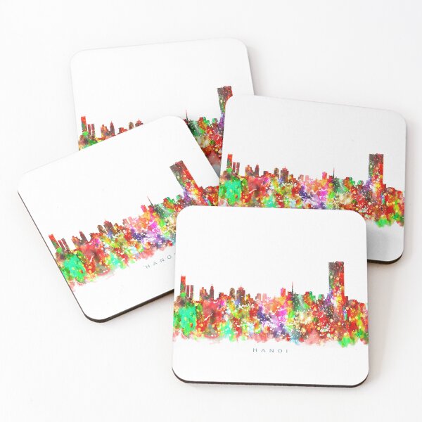 Item preview, Hanoi, Vietnam Skyline Watercolor Painting designed and sold by InkistPrints.