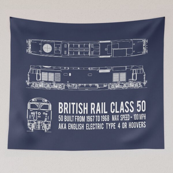 Item preview, British Rail Class 50 Train Hoovers Locomotive Blueprint Diagrams Gift designed and sold by Maljonic.