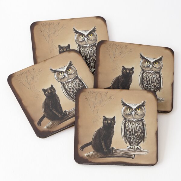 Item preview, A Cat and an Owl designed and sold by recollectionsv.