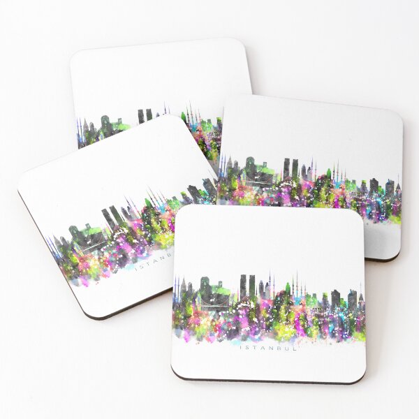 Item preview, Istanbul, Turkey Skyline Watercolor Painting designed and sold by InkistPrints.