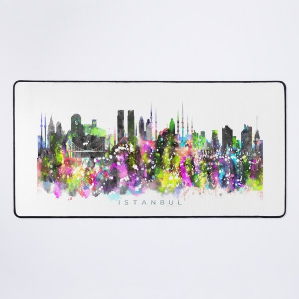 Item preview, Istanbul, Turkey Skyline Watercolor Painting designed and sold by InkistPrints.
