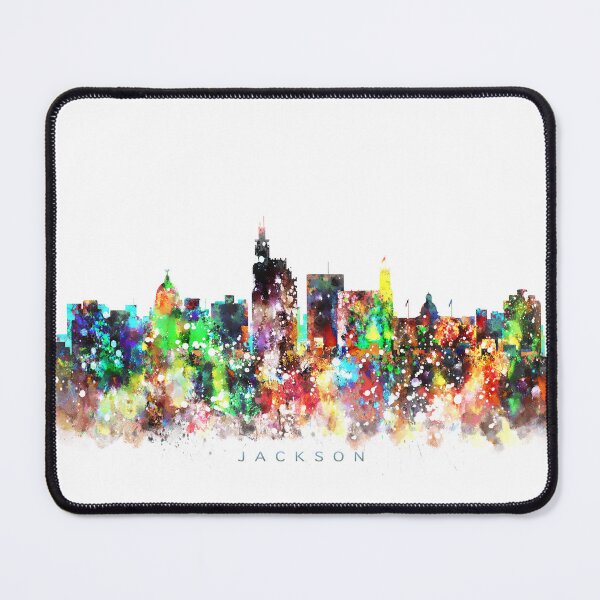Item preview, Jackson, Mississippi Skyline Watercolor Painting designed and sold by InkistPrints.