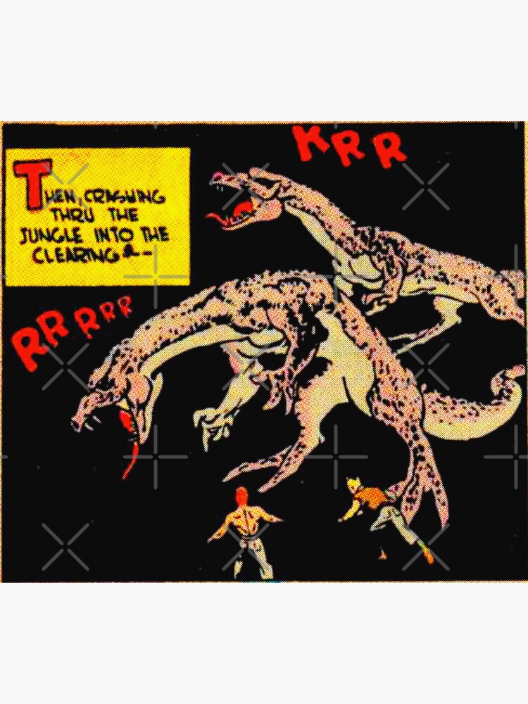 Dino Armageddon Man Eating Lizards Comics Aesthetic Sticker For