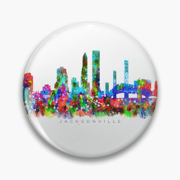 Item preview, Jacksonville, Florida Skyline Watercolor Painting designed and sold by InkistPrints.
