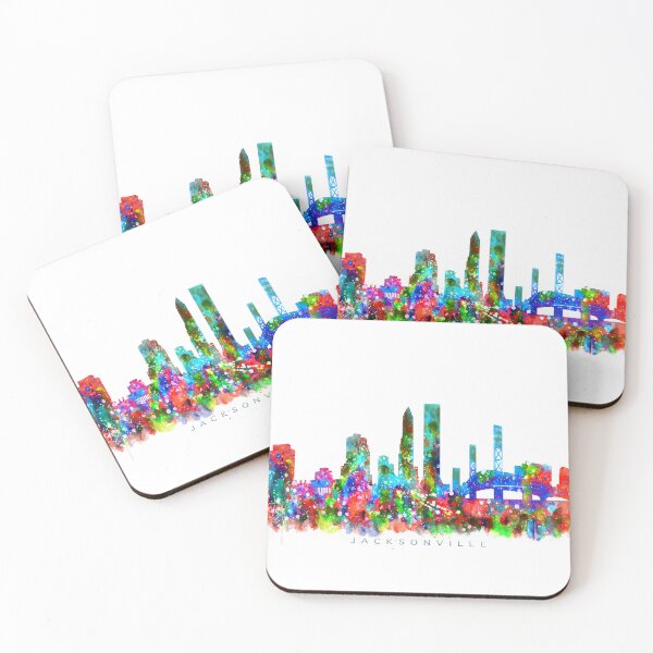 Item preview, Jacksonville, Florida Skyline Watercolor Painting designed and sold by InkistPrints.