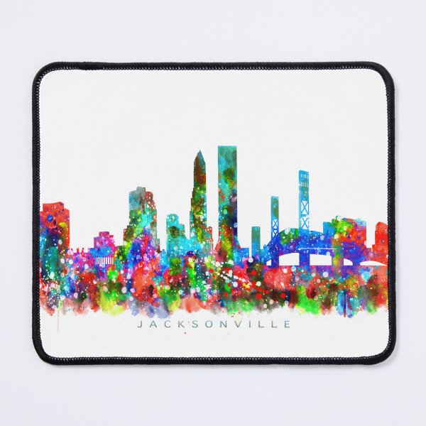 Item preview, Jacksonville, Florida Skyline Watercolor Painting designed and sold by InkistPrints.