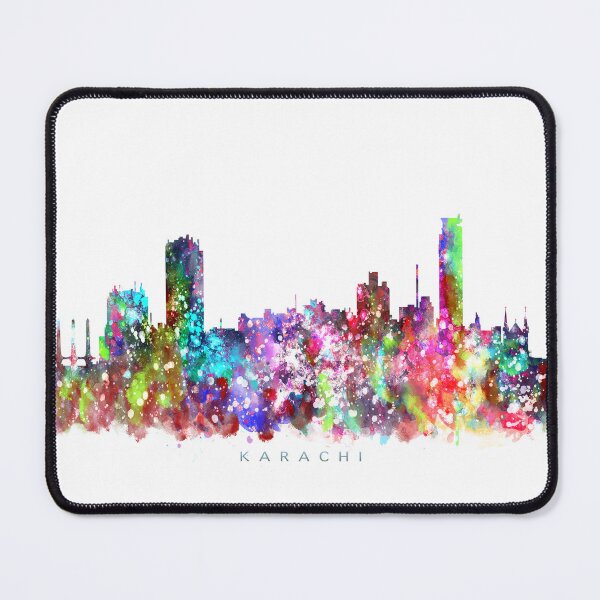 Item preview, Karachi City, Pakistan Skyline Watercolor Painting designed and sold by InkistPrints.